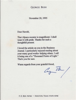 George Bush Signed 1995 Letter